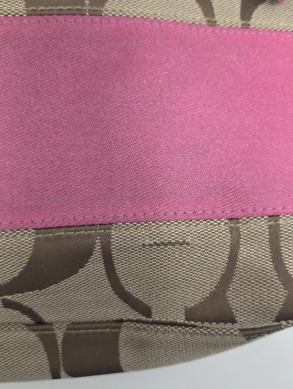 Coach Signature Pink Stripe Crossbody Bag F13674